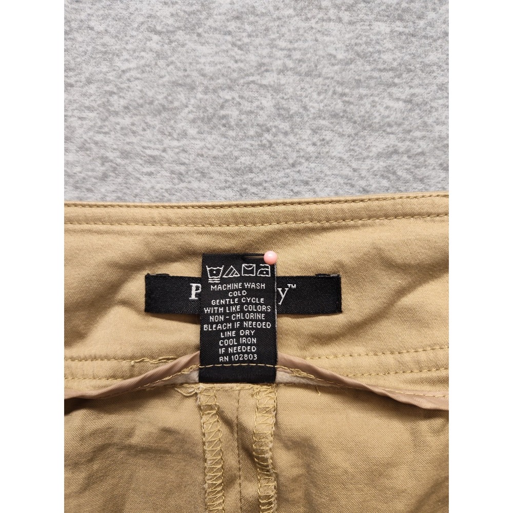 Pantalogy Women Bermuda Shorts 8 Beige Elastic Waist Zip Hook & Eyes Logo Casual - Picture 13 of 16
